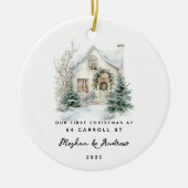 Personalisierte Weihnachts-Zuhause Keramik Ornament (Vorne)