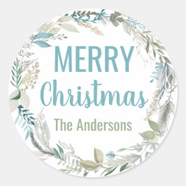 Personalisierte Weihnachtsaufkleber Elegant Umschl Runder Aufkleber