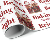Personalisierte Weihnachtsback-Foto Geschenkpapier (Rolleneckpunkt)