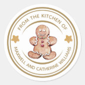 Personalisierte Weihnachtsbäckerei Runder Aufkleber (Vorderseite)