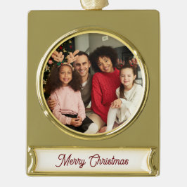 Personalisierte Weihnachtsbanner Banner-Ornament Gold
