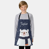 Personalisierte Weihnachtsbär Kinder Schürze (Getragen)
