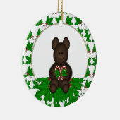 Personalisierte Weihnachtsbärn-Verzierung Keramikornament (Rechts)