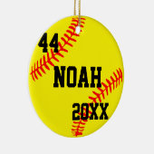 Personalisierte Weihnachtsbaseballschmuck Keramik Ornament (Rechts)