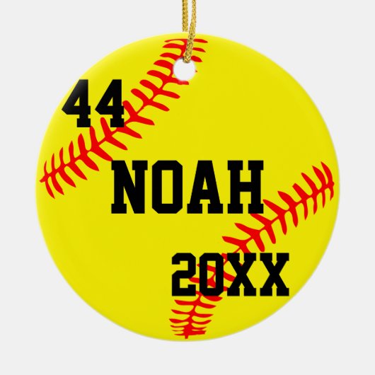 Personalisierte Weihnachtsbaseballschmuck Keramik Ornament (Vorne)