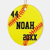 Personalisierte Weihnachtsbaseballschmuck Keramik Ornament (Links)