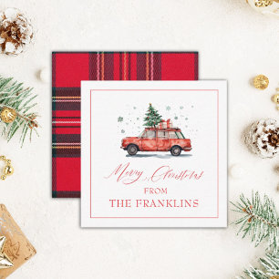 Personalisierte Weihnachtsbaum-Geschenkkarte Mitteilungskarte