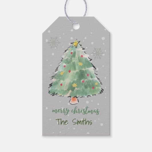 Personalisierte Weihnachtsbaum-Gift-Tags Geschenkanhänger (Vorderseite)