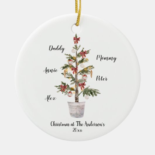 Personalisierte Weihnachtsbaum Keramik Ornament (Vorne)