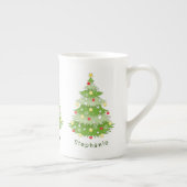 Personalisierte Weihnachtsbaum-Knochen-China Tasse (Rechts)