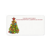 Personalisierte Weihnachtsbaum-Mailing-Labels Adressaufkleber (Vorne)