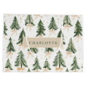 Personalisierte Weihnachtsbaum-Name-Geschenktasche Große Geschenktüte (Rückseite)