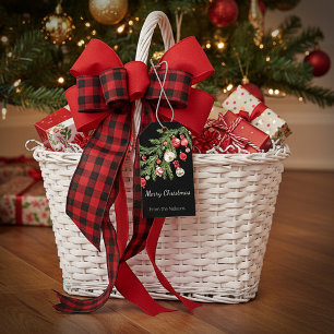 Personalisierte Weihnachtsbaum-Ornamente an einem Geschenkanhänger