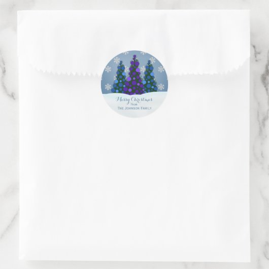 Personalisierte Weihnachtsbaum Stickers Lila Blue (Tasche)