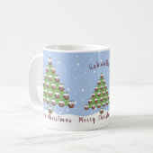 Personalisierte Weihnachtsbaum-Tasse Kaffeetasse (Vorderseite Links)