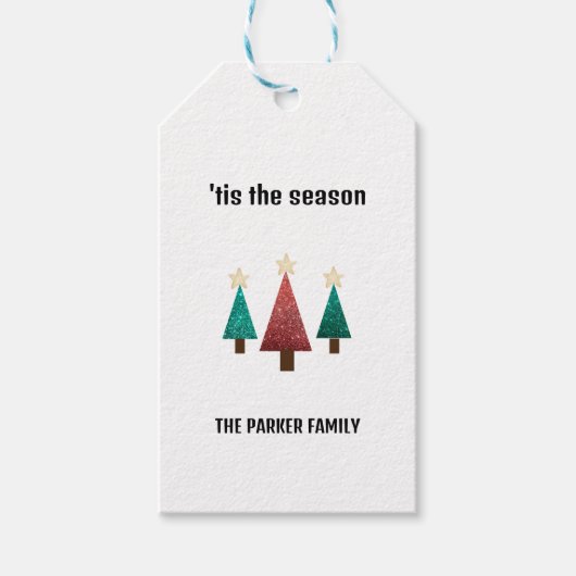 Personalisierte Weihnachtsbäume Geschenkanhänger (Vorderseite)