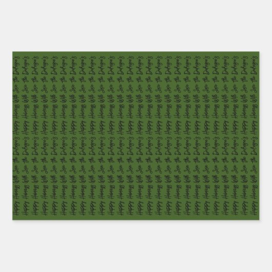 Personalisierte Weihnachtsbäume Geschenkpapier Set (Vorderseite 3)