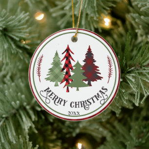 Personalisierte Weihnachtsbäume im benutzerdefinie Keramik Ornament