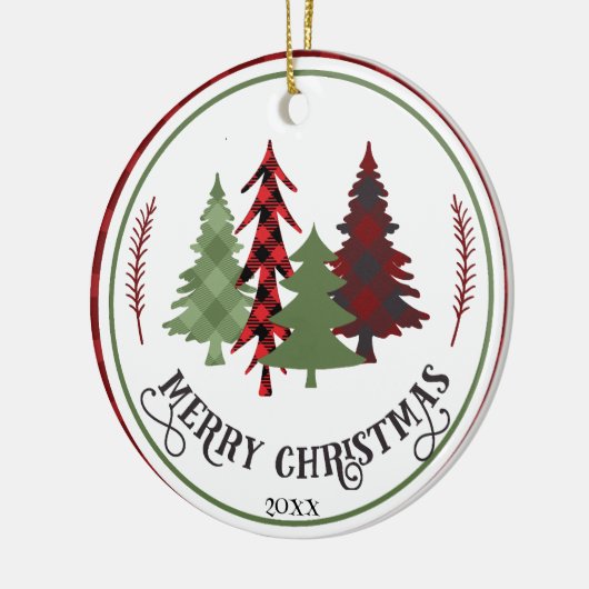 Personalisierte Weihnachtsbäume im benutzerdefinie Keramik Ornament (Links)