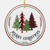 Personalisierte Weihnachtsbäume im benutzerdefinie Keramik Ornament (Hinten)