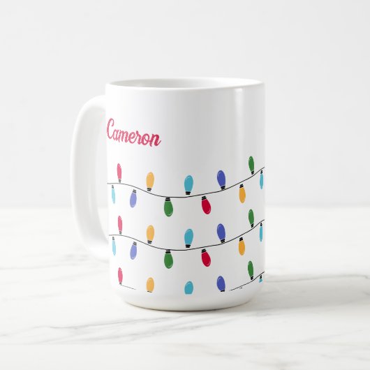 Personalisierte Weihnachtsbäume Kaffeetasse (Vorderseite Links)