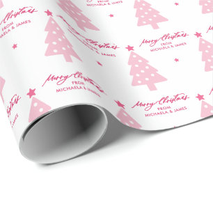 Personalisierte Weihnachtsbäume & Sterne Feiertage Geschenkpapier