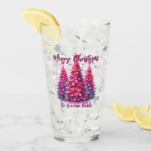 Personalisierte Weihnachtsbaumfamilie Glas (Vorderseite Ice)