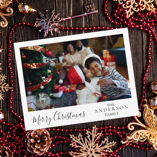 Personalisierte Weihnachtsbaumfamilie Postkarte