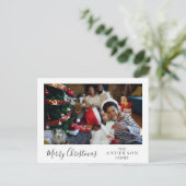 Personalisierte Weihnachtsbaumfamilie Postkarte (Stehend Vorderseite)