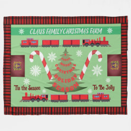 Personalisierte Weihnachtsbaumfarm 2.0 Fleecedecke