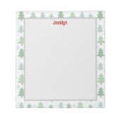 Personalisierte Weihnachtsbaumgrenze Notizblock (Vorderseite)