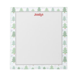 Personalisierte Weihnachtsbaumgrenze Notizblock