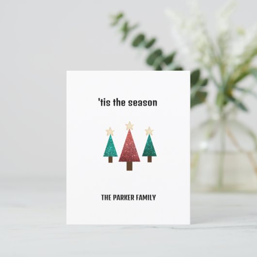 Personalisierte Weihnachtsbaumkarte (Stehend Vorderseite)