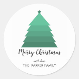 Personalisierte Weihnachtsbaummarke Runder Aufkleber