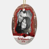 Personalisierte Weihnachtsbaumschmuck FOTO Keramik Ornament (Links)