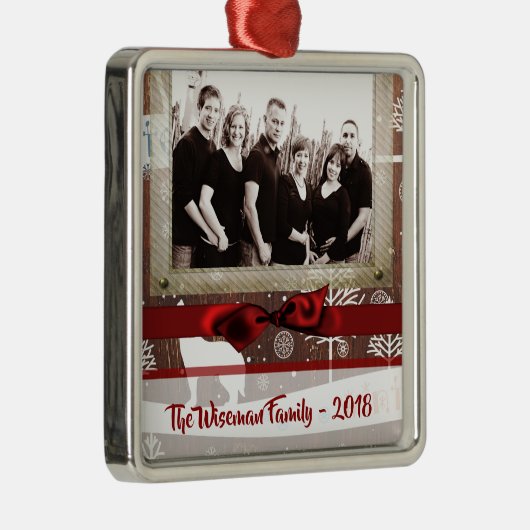 Personalisierte Weihnachtsbaumschmuck FOTO Ornament Aus Metall (Rechts)