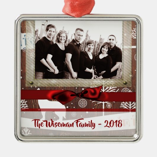 Personalisierte Weihnachtsbaumschmuck FOTO Ornament Aus Metall (Vorne)