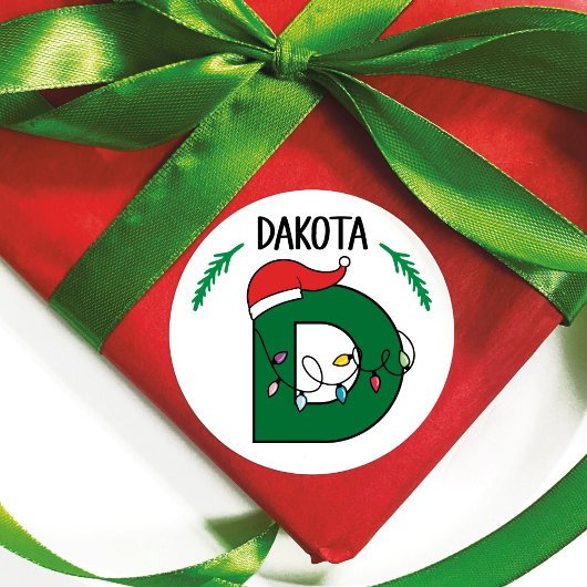 Personalisierte Weihnachtsbeleuchtung Anfangsaufkl Runder Aufkleber