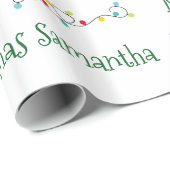 Personalisierte Weihnachtsbeleuchtung Geschenkpapier (Rolleneckpunkt)