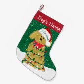 Personalisierte Weihnachtsbeleuchtung Goldendoodle Kleiner Weihnachtsstrumpf (Vorderansicht (hängend))