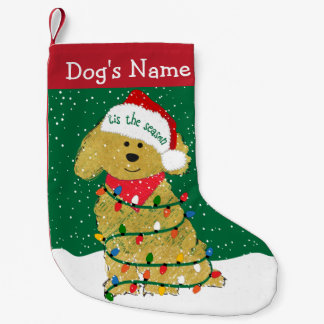 Personalisierte Weihnachtsbeleuchtung Goldendoodle Kleiner Weihnachtsstrumpf