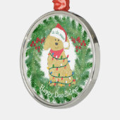 Personalisierte Weihnachtsbeleuchtung Goldendoodle Ornament Aus Metall (Links)