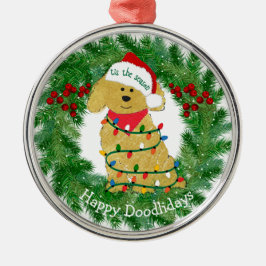 Personalisierte Weihnachtsbeleuchtung Goldendoodle Ornament Aus Metall
