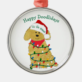 Personalisierte Weihnachtsbeleuchtung Goldendoodle Ornament Aus Metall