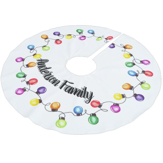 Personalisierte Weihnachtsbeleuchtung Polyester Weihnachtsbaumdecke (Schrägansicht)