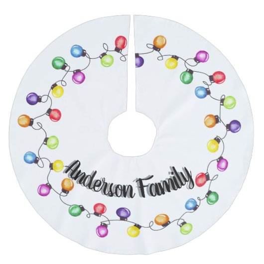 Personalisierte Weihnachtsbeleuchtung Polyester Weihnachtsbaumdecke (Vorderseite)