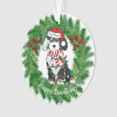 Personalisierte Weihnachtsbeleuchtung Sheepadoodle Ornament (Vorderseite)