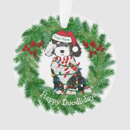 Personalisierte Weihnachtsbeleuchtung Sheepadoodle Ornament