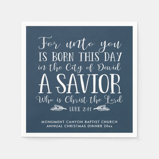 Personalisierte Weihnachtsbibel Verse Typografie B Serviette (Vorderseite)