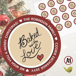 Personalisierte Weihnachtsbotschaft mit Liebe geba Runder Aufkleber